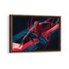 spider man cartoon framed canvas walnut brown