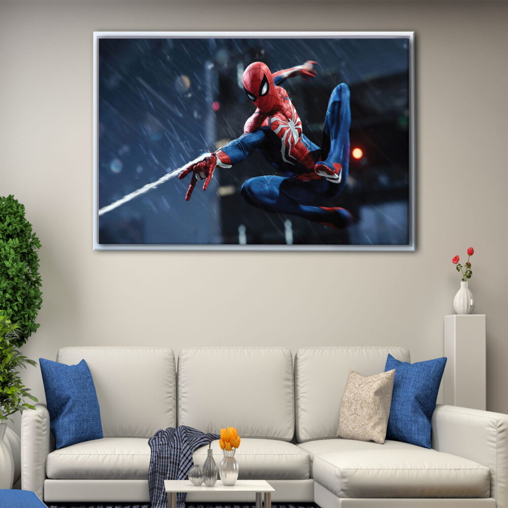 spider man insomniac games floating frame canvas