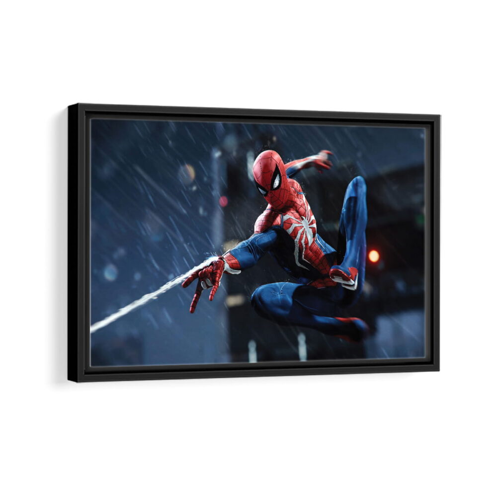 spider man insomniac games framed canvas black frame