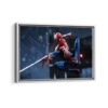 spider man insomniac games framed canvas white frame