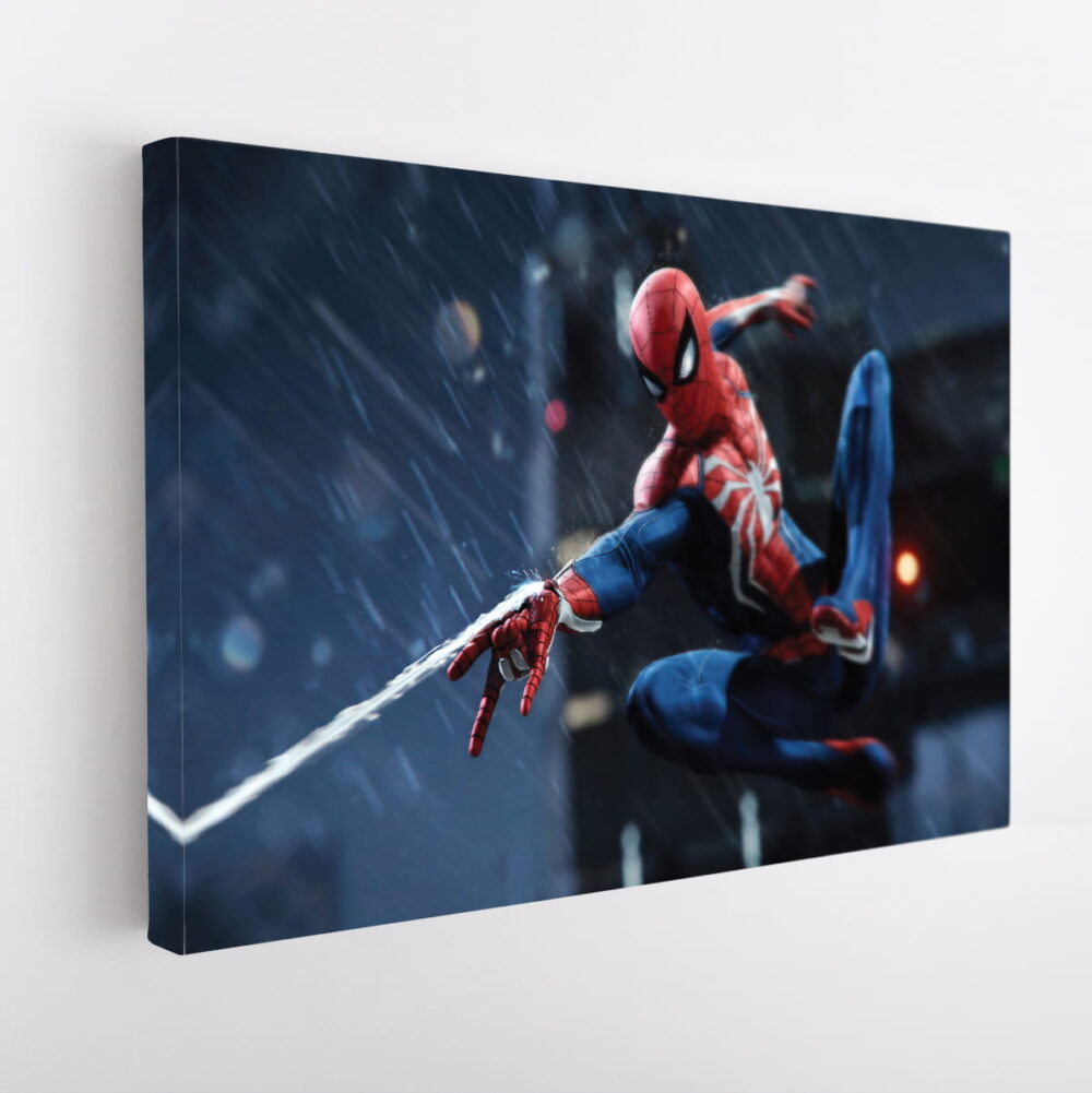 spider man insomniac games stretched canvas