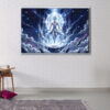 ssj blue floating frame canvas