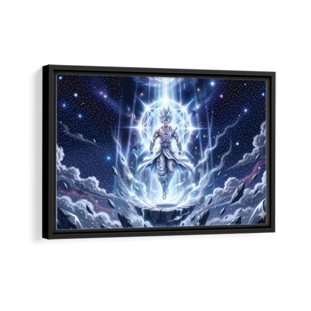 ssj blue framed canvas black frame