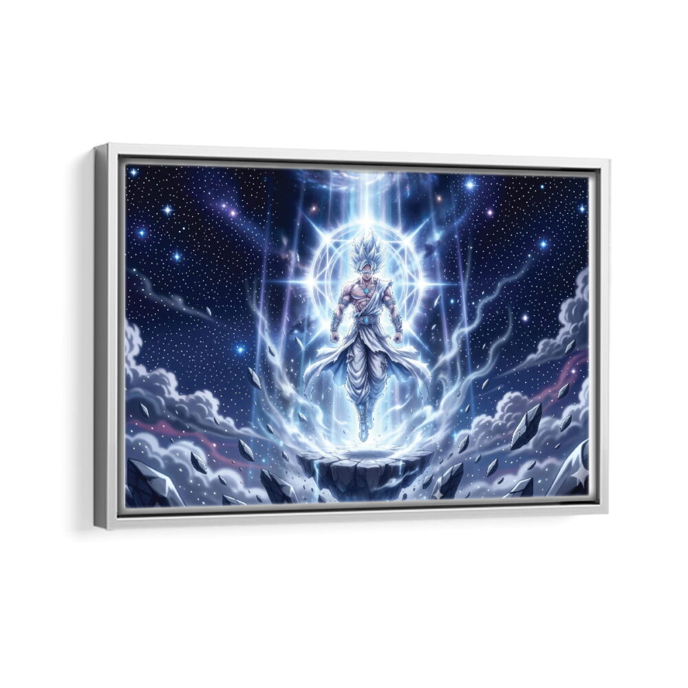 ssj blue framed canvas white frame