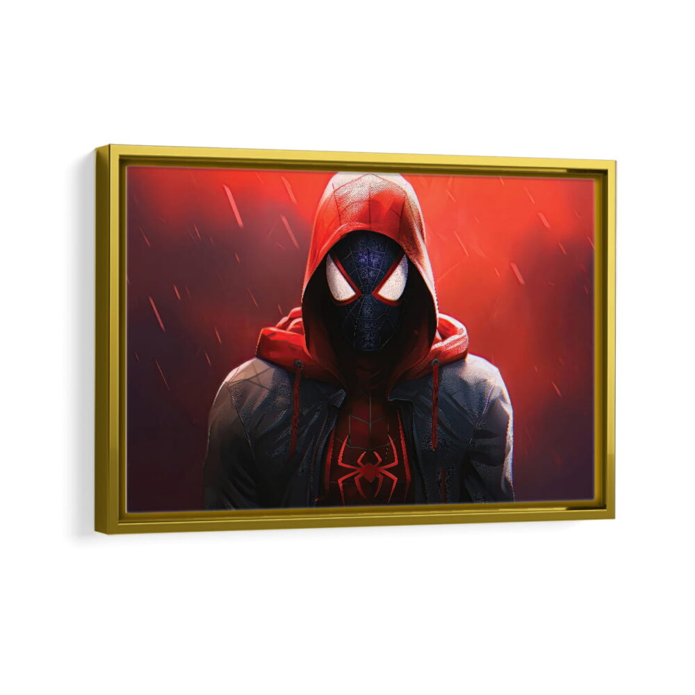 ultimate spider man framed canvas gold frame
