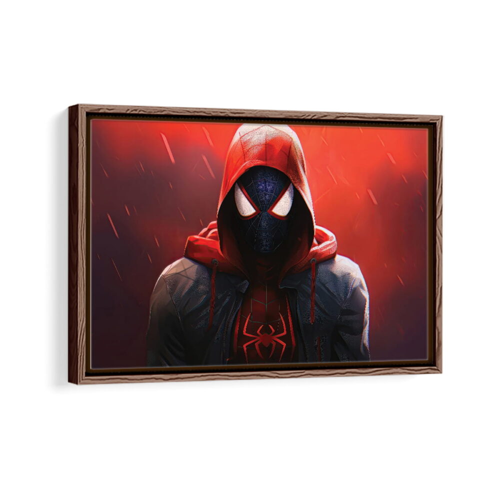 ultimate spider man framed canvas walnut brown