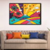 vibrant mountain escape floating frame canvas