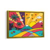 vibrant mountain escape framed canvas gold frame