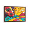 vibrant mountain escape framed canvas walnut brown