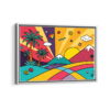 vibrant mountain escape framed canvas white frame