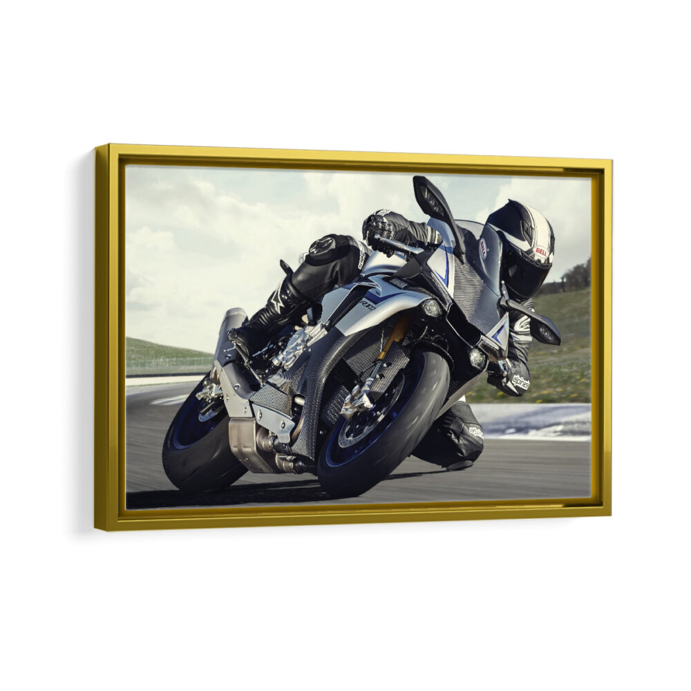 yamaha r1 framed canvas gold frame