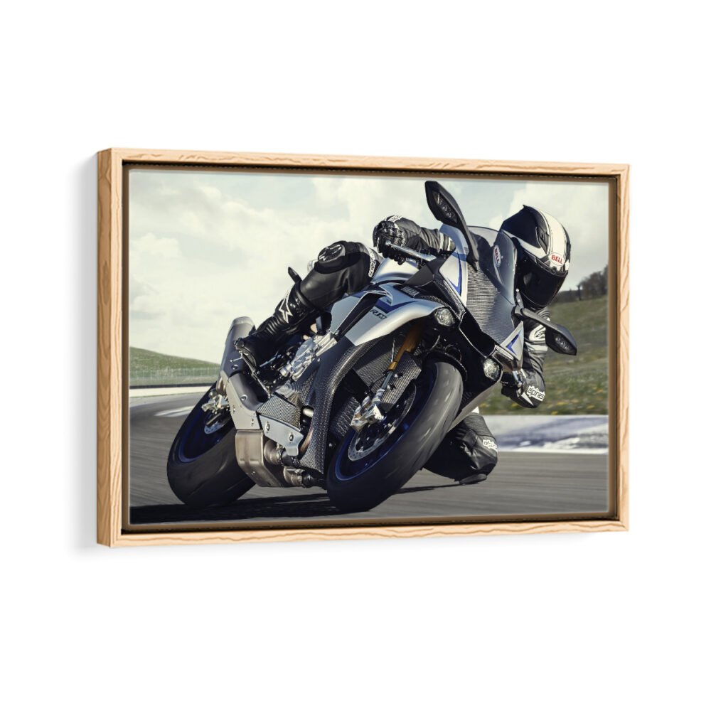 yamaha r1 framed canvas natural beige
