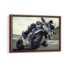 yamaha r1 framed canvas walnut brown