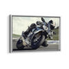 yamaha r1 framed canvas white frame