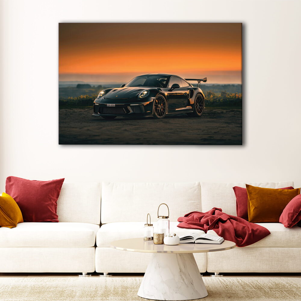 1 panel black porsche 911 canvas art