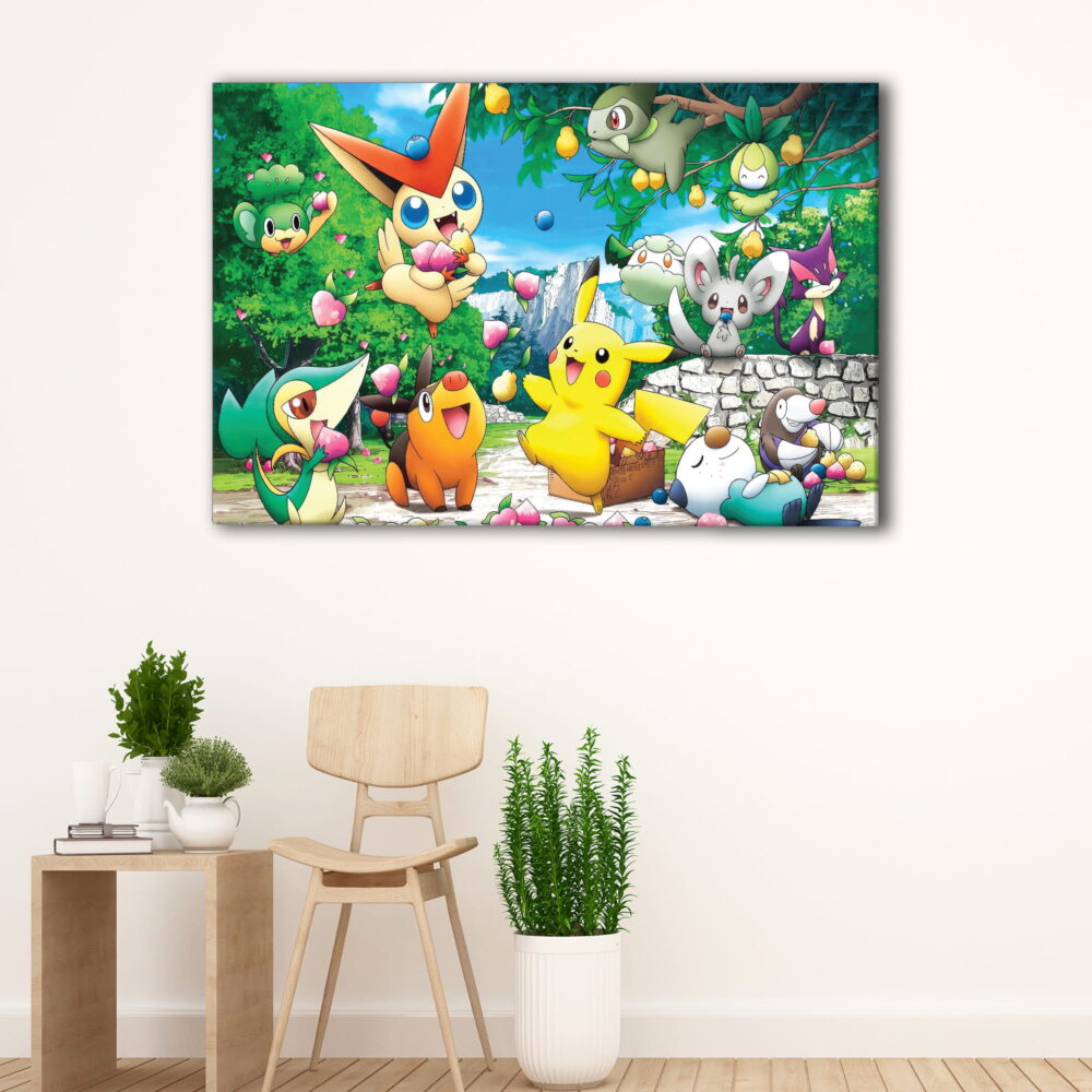 1 panel pokemon forest canvas art
