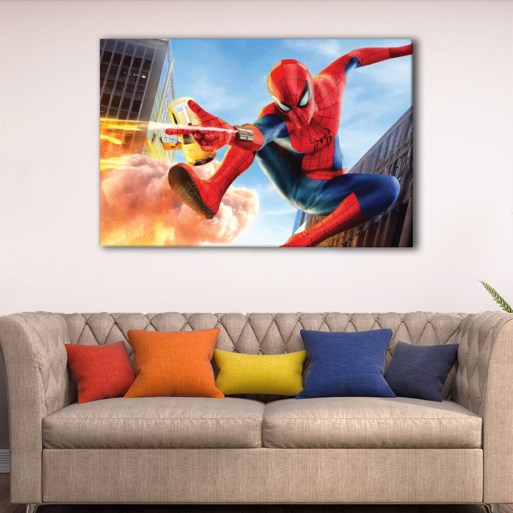 1 panel spider man in action canvas art
