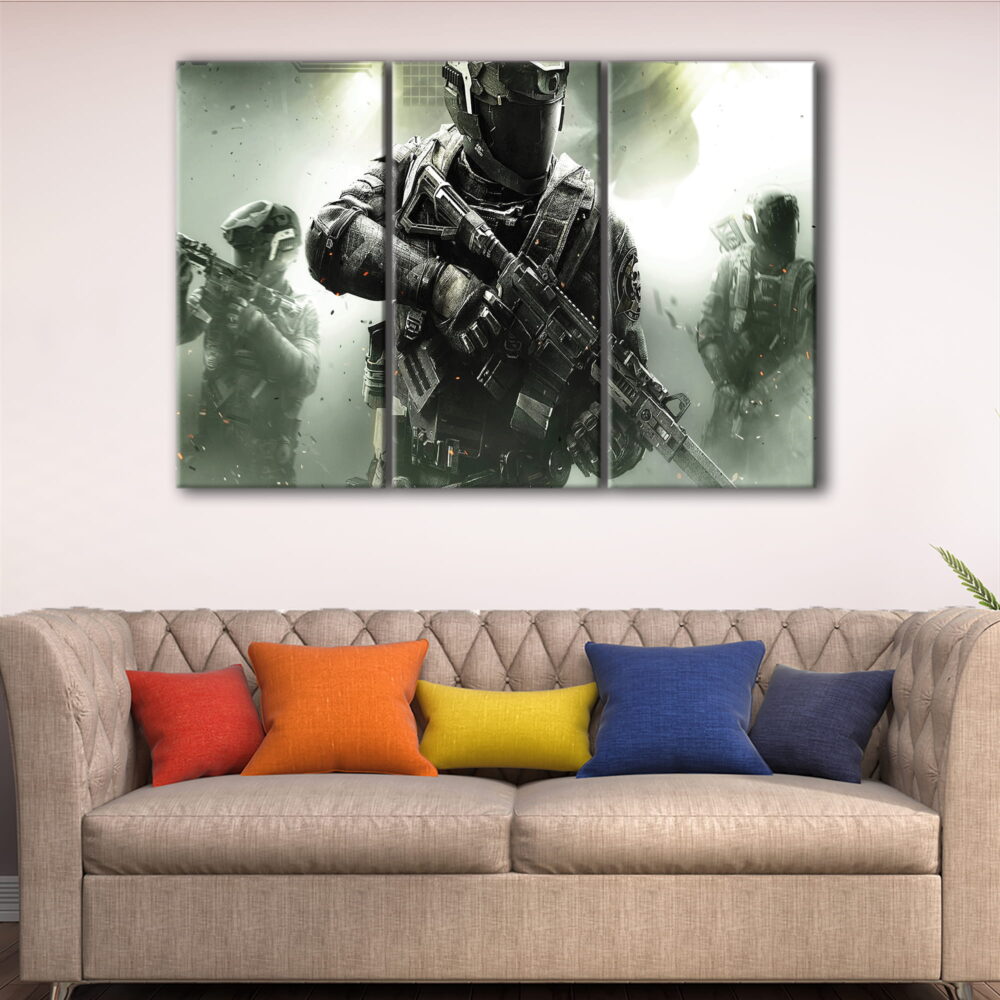 3 panels call of duty canvas art