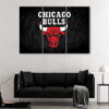 3 panels chicago bulls logo canvas art