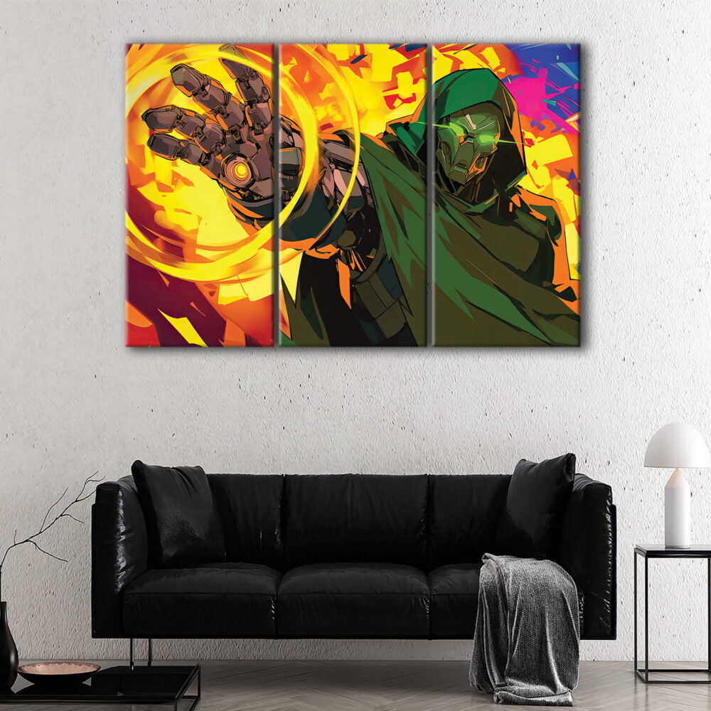 3 panels doctor doom canvas art