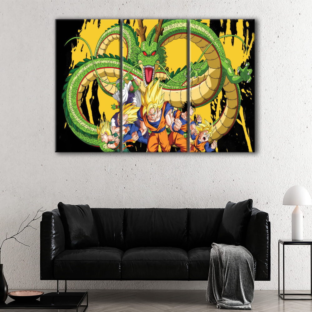 3 panels dragon ball z canvas art