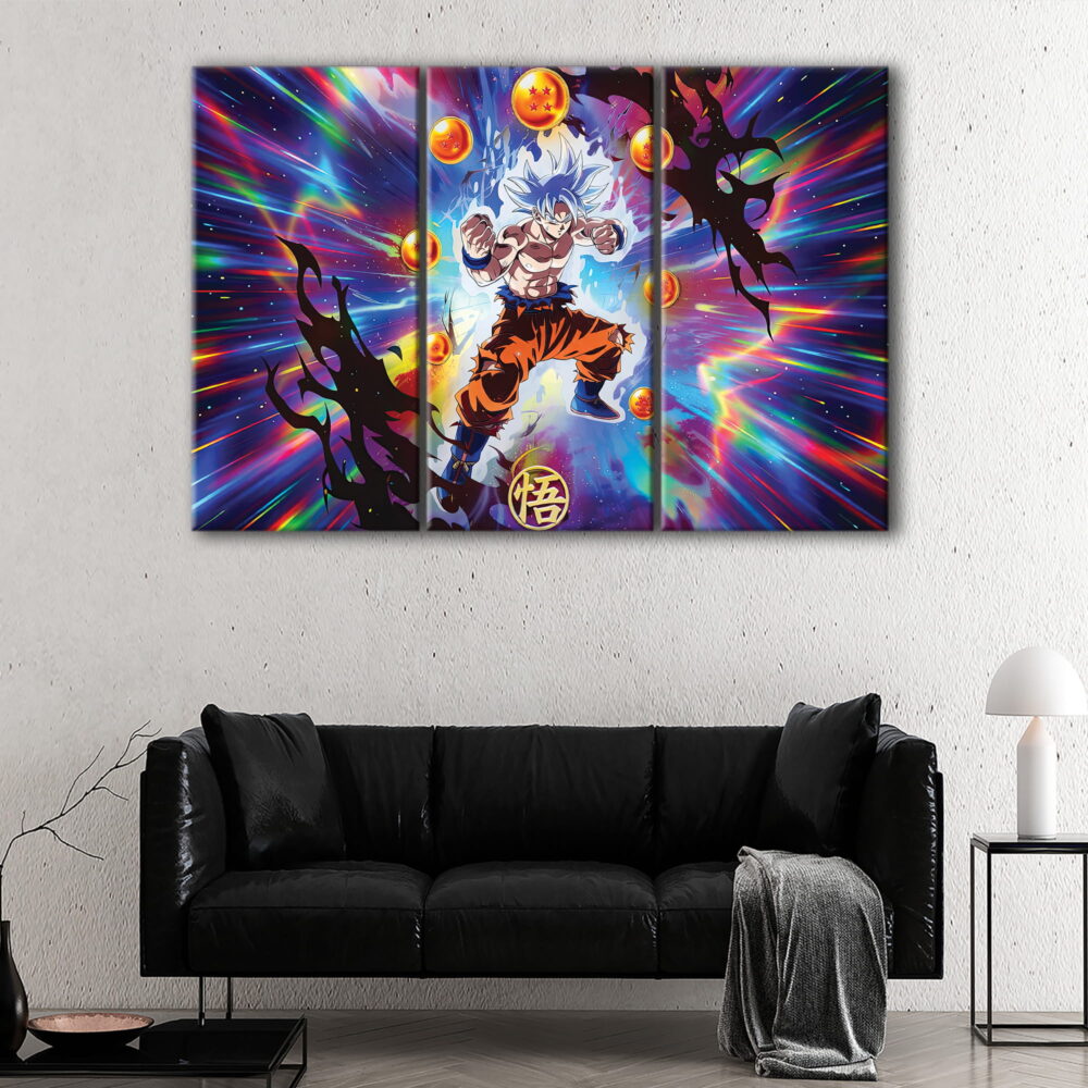 3 panels goku super powers canvas art