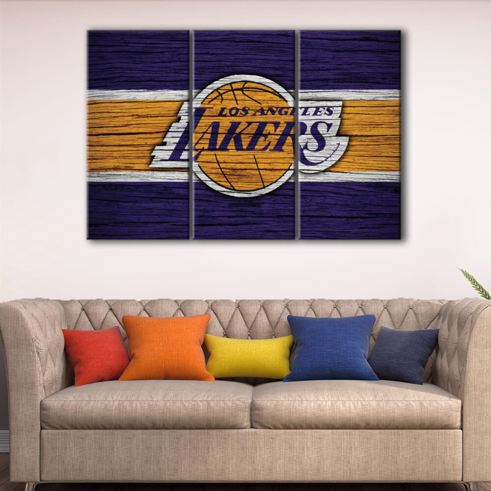 3 panels los angeles lakers canvas art
