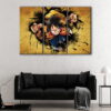 3 panels monkey d luffy strike canvas art