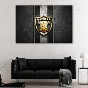 3 panels oakland raiders canvas art