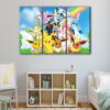 3 panels pokemon paradise canvas art