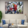 3 panels spider man villains canvas art