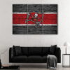 3 panels tampa bay buccaneers logo canvas art