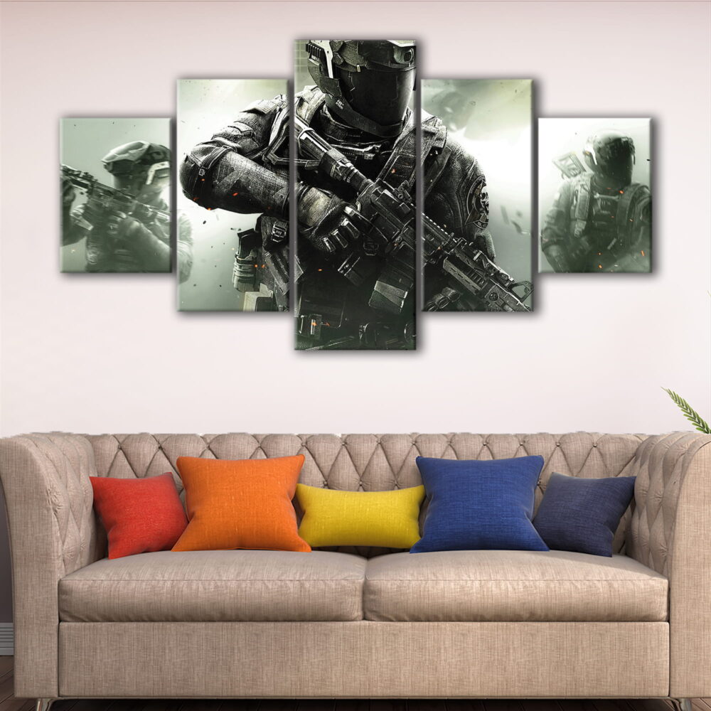 5 panels call of duty canvas art