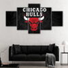 5 panels chicago bulls logo canvas art