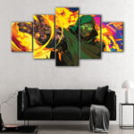 5 panels doctor doom canvas art