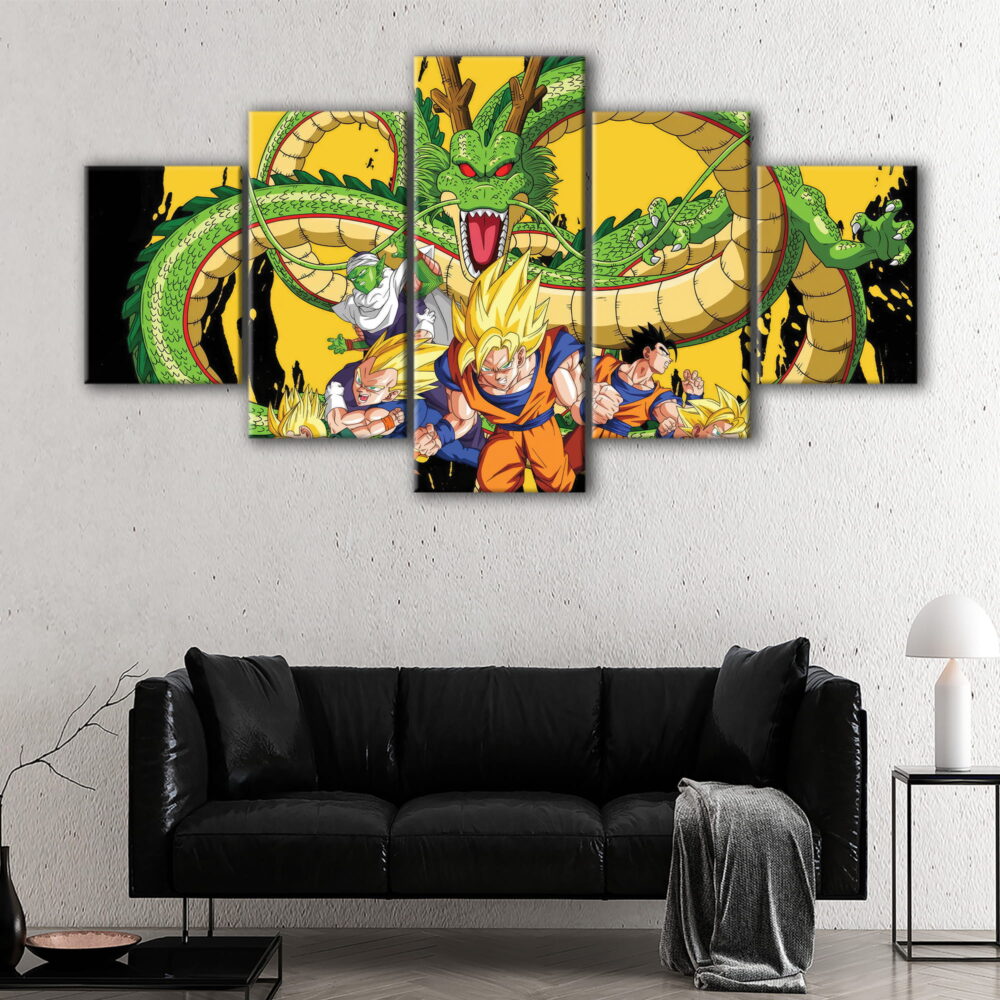 5 panels dragon ball z canvas art