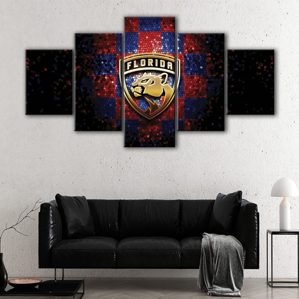 5 panels florida panthers canvas art