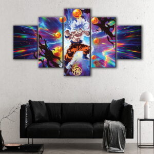 5 panels goku super powers canvas art