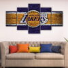 5 panels los angeles lakers canvas art