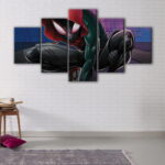 5 panels miles morales vibe canvas art