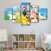 5 panels pokemon paradise canvas art