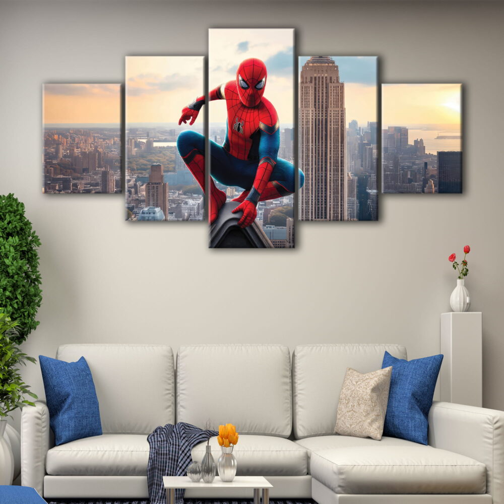 5 panels spider man brand new day canvas art
