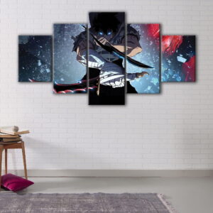 5 panels sung jin woo blades canvas art