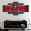 5 panels tampa bay buccaneers logo canvas art
