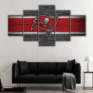 5 panels tampa bay buccaneers logo canvas art