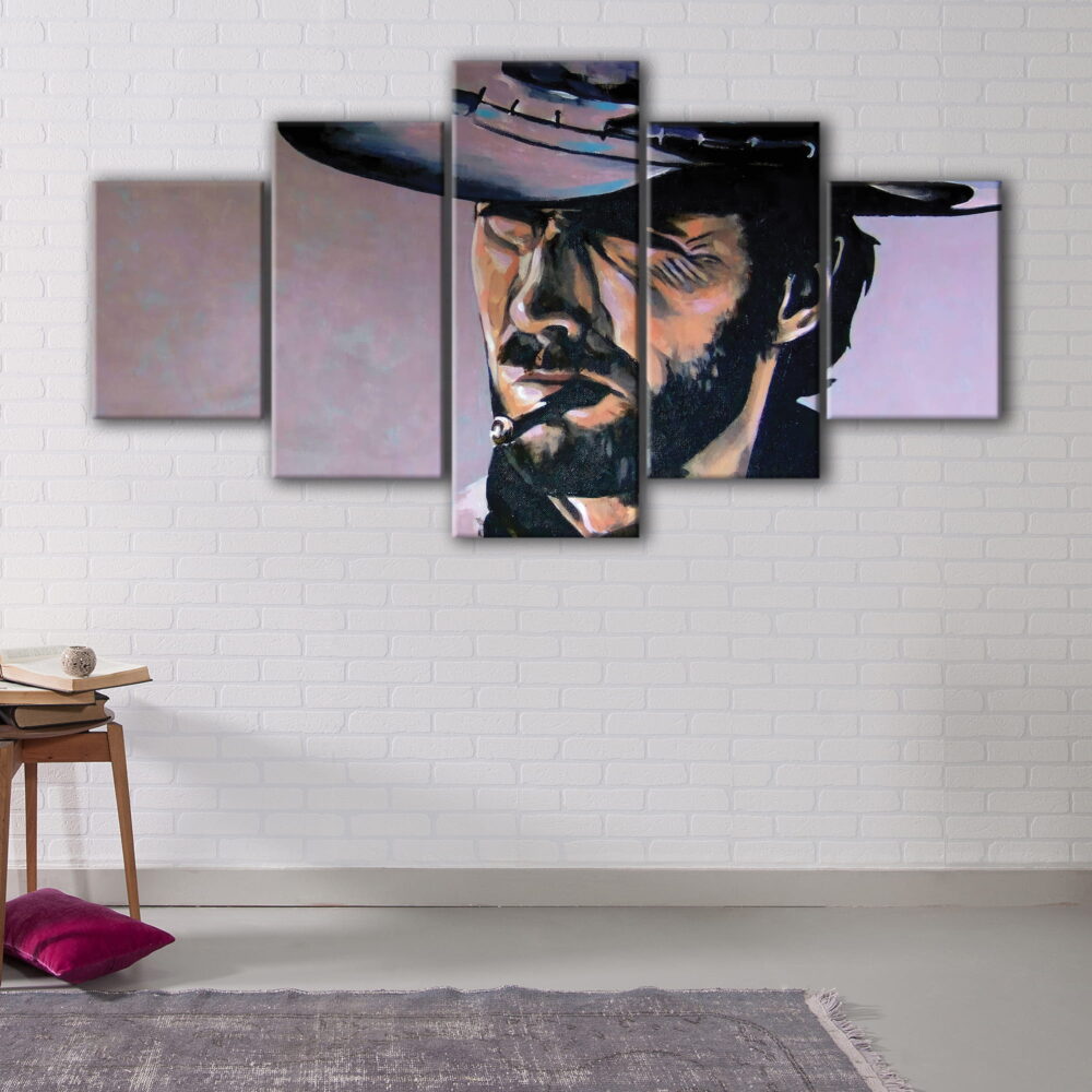 5 panels the man with no name canvas art