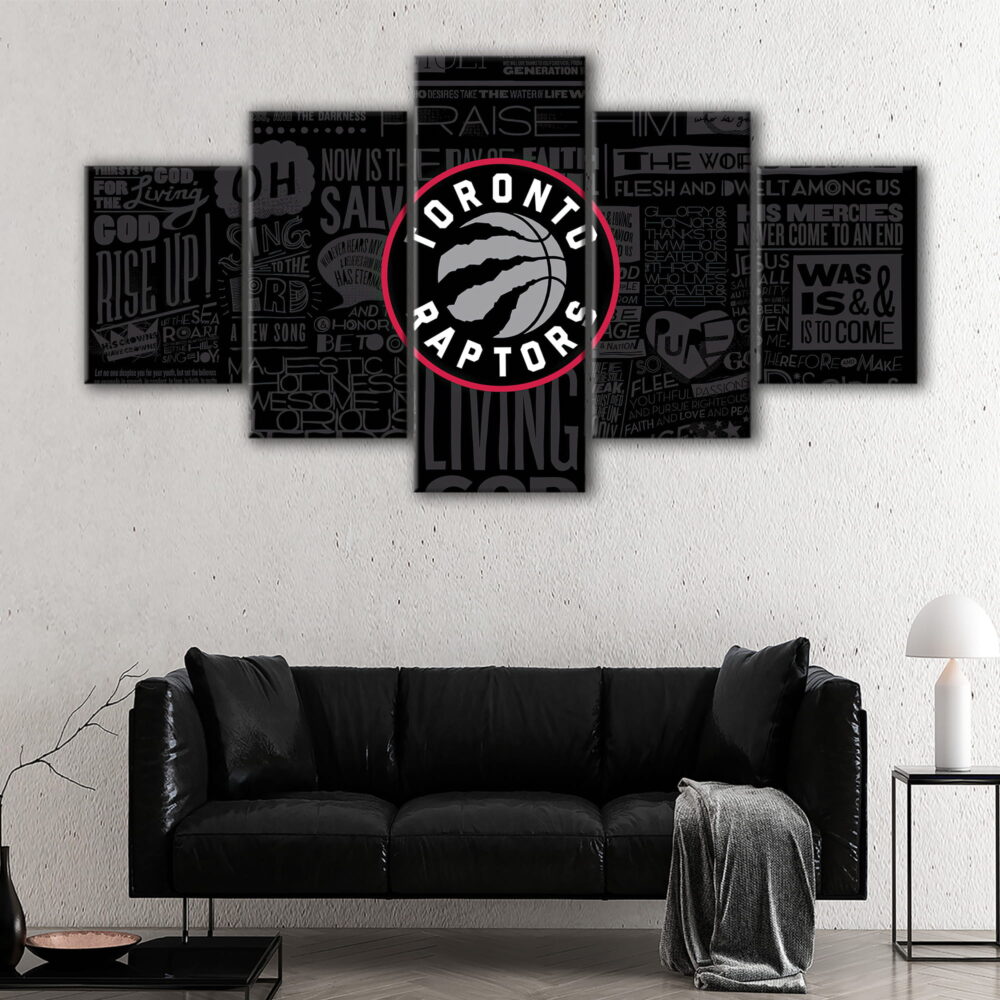 5 panels toronto raptors canvas art