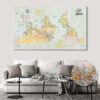 Upside Down Classic push pin world map