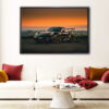 black porsche 911 floating frame canvas