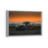 black porsche 911 framed canvas white frame
